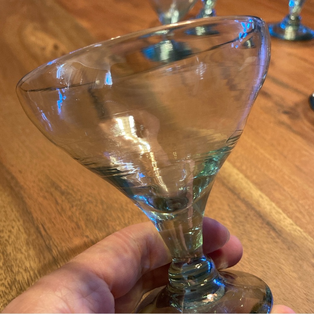 Hand blown martini margarita cocktail glasses (set of 6) - Picture 5 of 5